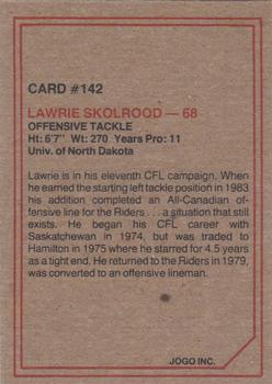 1984 JOGO #142 Lawrie Skolrood Back