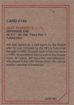 1984 JOGO #146 Jeff Roberts Back