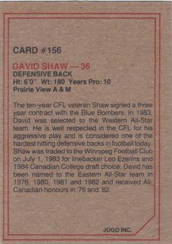 1984 JOGO #156 David Shaw Back
