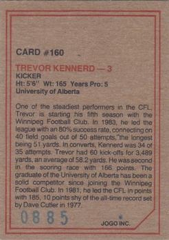 1984 JOGO #160 Trevor Kennerd Back