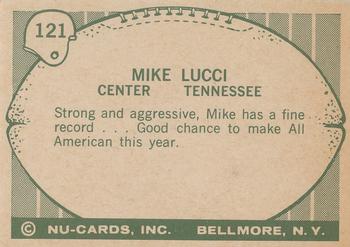 1961 Nu-Cards Football Stars #121 Mike Lucci Back