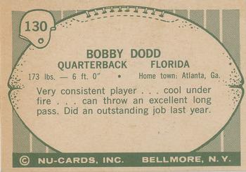 1961 Nu-Cards Football Stars #130 Bobby Dodd Back