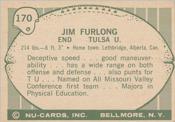 1961 Nu-Cards Football Stars #170 Jim Furlong Back