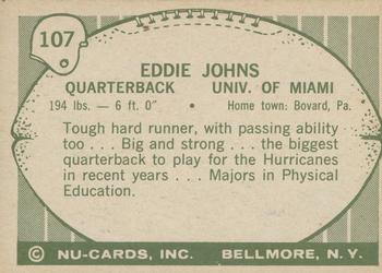 1961 Nu-Cards Football Stars #107 Eddie Johns Back