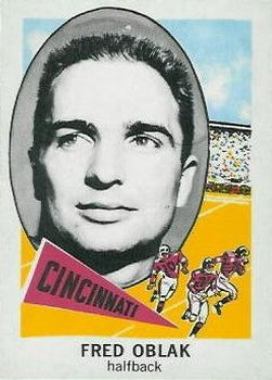 1961 Nu-Cards Football Stars #115 Fred Oblak Front