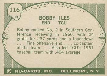1961 Nu-Cards Football Stars #116 Bobby Iles Back