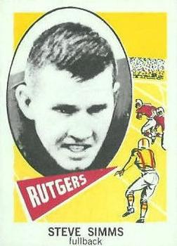 1961 Nu-Cards Football Stars #126 Steve Simms Front