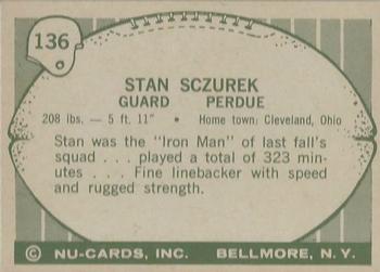1961 Nu-Cards Football Stars #136 Stan Sczurek Back