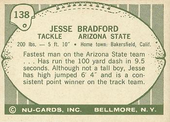 1961 Nu-Cards Football Stars #138 Jesse Bradford Back