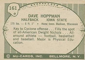 1961 Nu-Cards Football Stars #161 Dave Hoppmann Back
