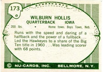 1961 Nu-Cards Football Stars #173 Wilburn Hollis Back