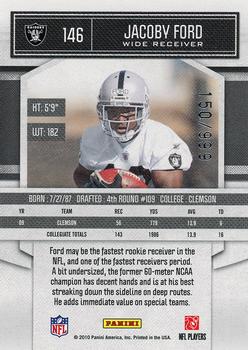 2010 Panini Classics #146 Jacoby Ford Back