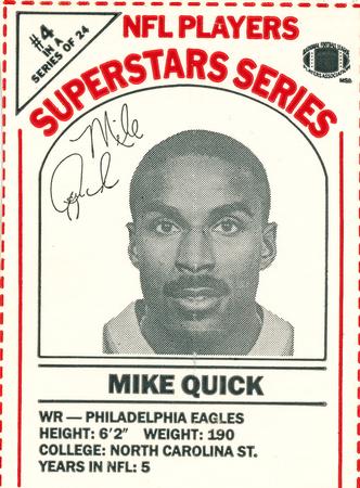 1986 DairyPak NFL Players Superstars Series #4 Mike Quick Front