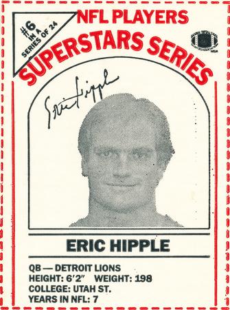 1986 DairyPak NFL Players Superstars Series #6 Eric Hipple Front