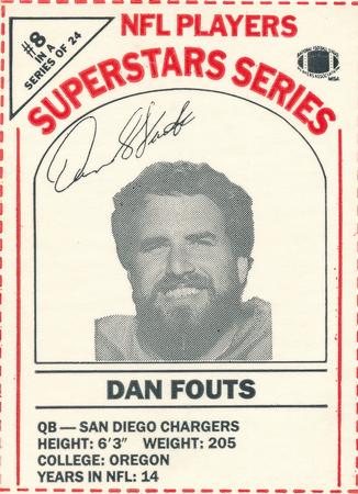 1986 DairyPak NFL Players Superstars Series #8 Dan Fouts Front