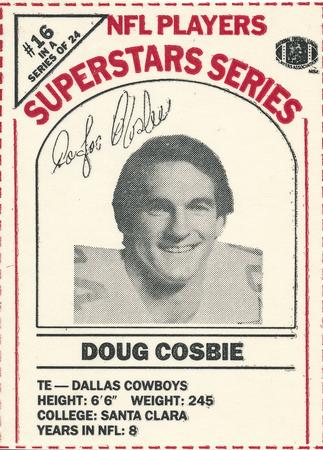 1986 DairyPak NFL Players Superstars Series #16 Doug Cosbie Front