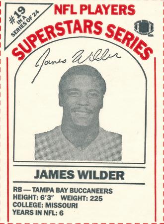 1986 DairyPak NFL Players Superstars Series #19 James Wilder Front