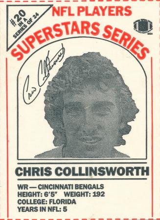 1986 DairyPak NFL Players Superstars Series #20 Cris Collinsworth Front