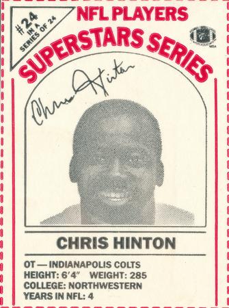 1986 DairyPak NFL Players Superstars Series #24 Chris Hinton Front