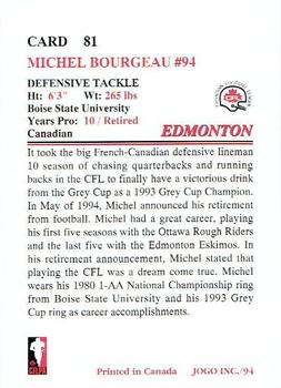 1994 JOGO #81 Michel Bourgeau Back