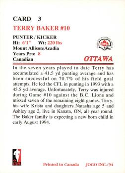1994 JOGO #3 Terry Baker Back