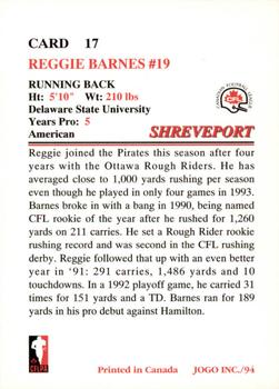 1994 JOGO #17 Reggie Barnes Back