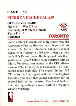 1994 JOGO #50 Pierre Vercheval Back
