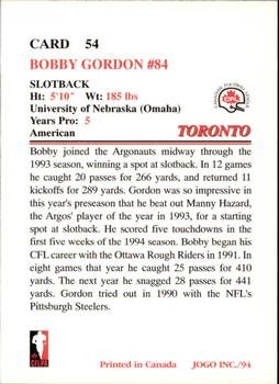 1994 JOGO #54 Bobby Gordon Back