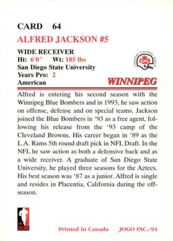 1994 JOGO #64 Alfred Jackson Back