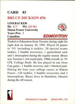 1994 JOGO #83 Bruce Dickson Back