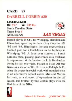 1994 JOGO #89 Darrell Corbin Back