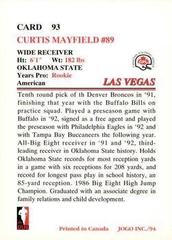 1994 JOGO #93 Curtis Mayfield Back