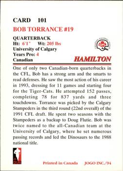 1994 JOGO #101 Bob Torrance Back