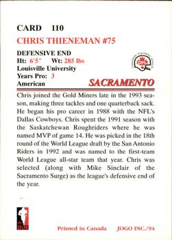1994 JOGO #110 Chris Thieneman Back