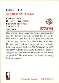 1994 JOGO #115 Alfred Smith Back
