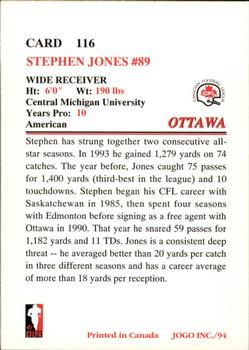 1994 JOGO #116 Stephen Jones Back