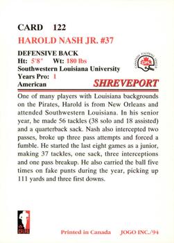 1994 JOGO #122 Harold Nash Jr. Back