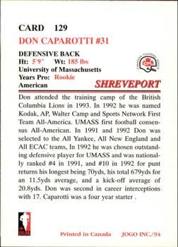 1994 JOGO #129 Don Caparotti Back