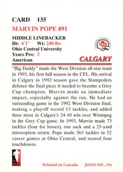 1994 JOGO #135 Marvin Pope Back