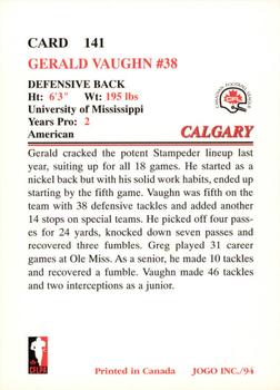 1994 JOGO #141 Gerald Vaughn Back