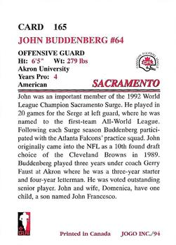 1994 JOGO #165 John Buddenberg Back