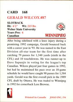 1994 JOGO #168 Gerald Wilcox Back