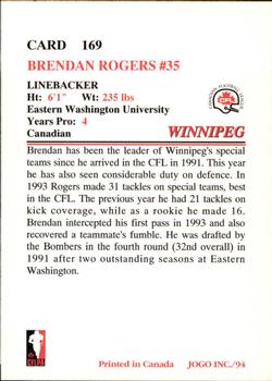 1994 JOGO #169 Brendan Rogers Back