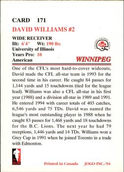 1994 JOGO #171 David Williams Back