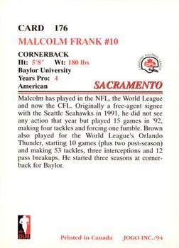 1994 JOGO #176 Malcolm Frank Back