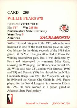 1994 JOGO #205 Willie Fears Back