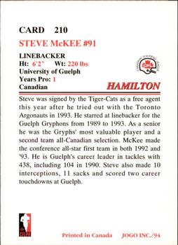 1994 JOGO #210 Steve McKee Back