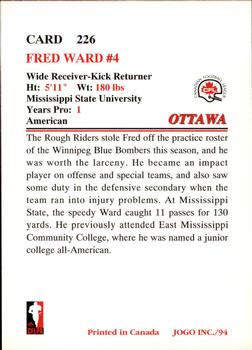 1994 JOGO #226 Fred Ward Back