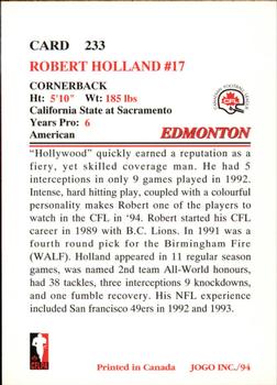 1994 JOGO #233 Robert Holland Back