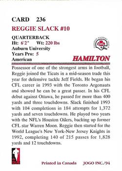 1994 JOGO #236 Reggie Slack Back